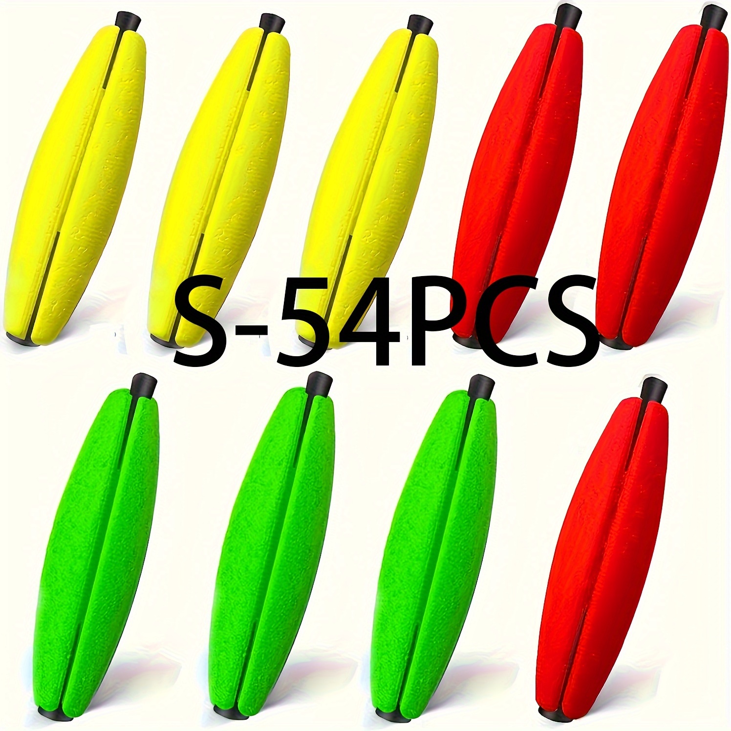 TEMU 54pcs Peg Floats For Catfish Crappie, Foam Fishing Bobbers, Fishing Accessories