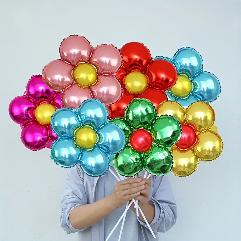 

6pcs -shaped Foil Balloons - Metallic Pink, Red, Blue, Green, Yellow & Golden - Weddings, Birthdays, Anniversaries, Graduations, Mother’s Day, Indoor & Outdoor Party Decorations, Birthday Balloons