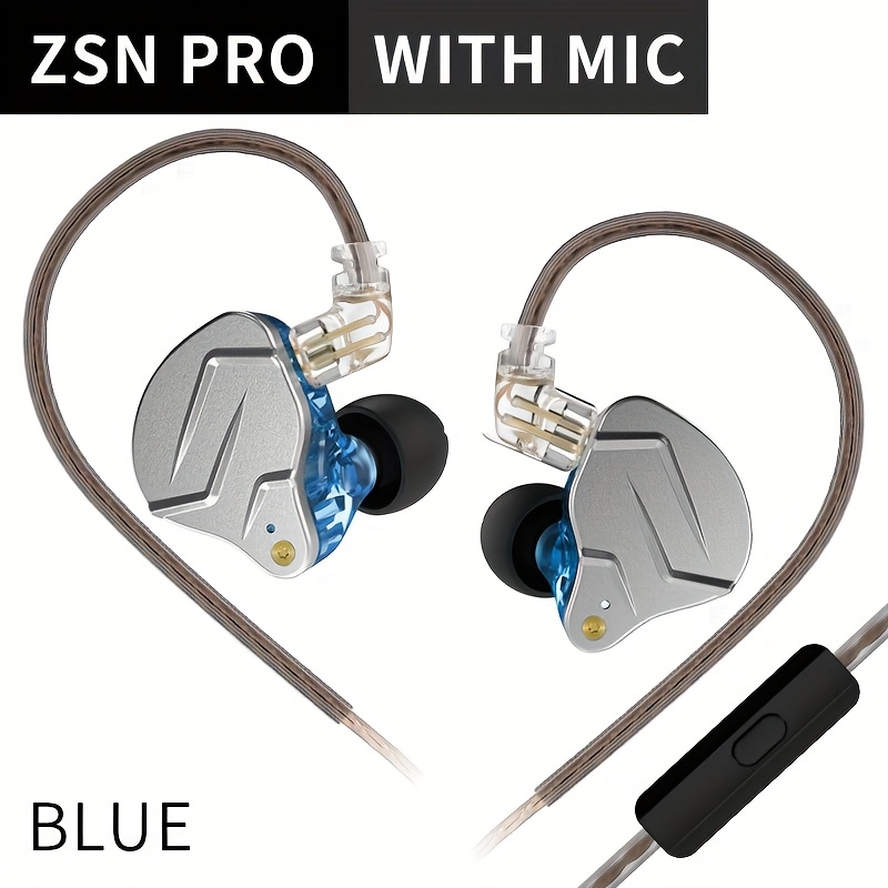 TEMU Auriculares intrauditivos KZ ZSN PRO 1BA 1DD de , HIFI, graves metálicos, para deporte y , con cable reemplazable