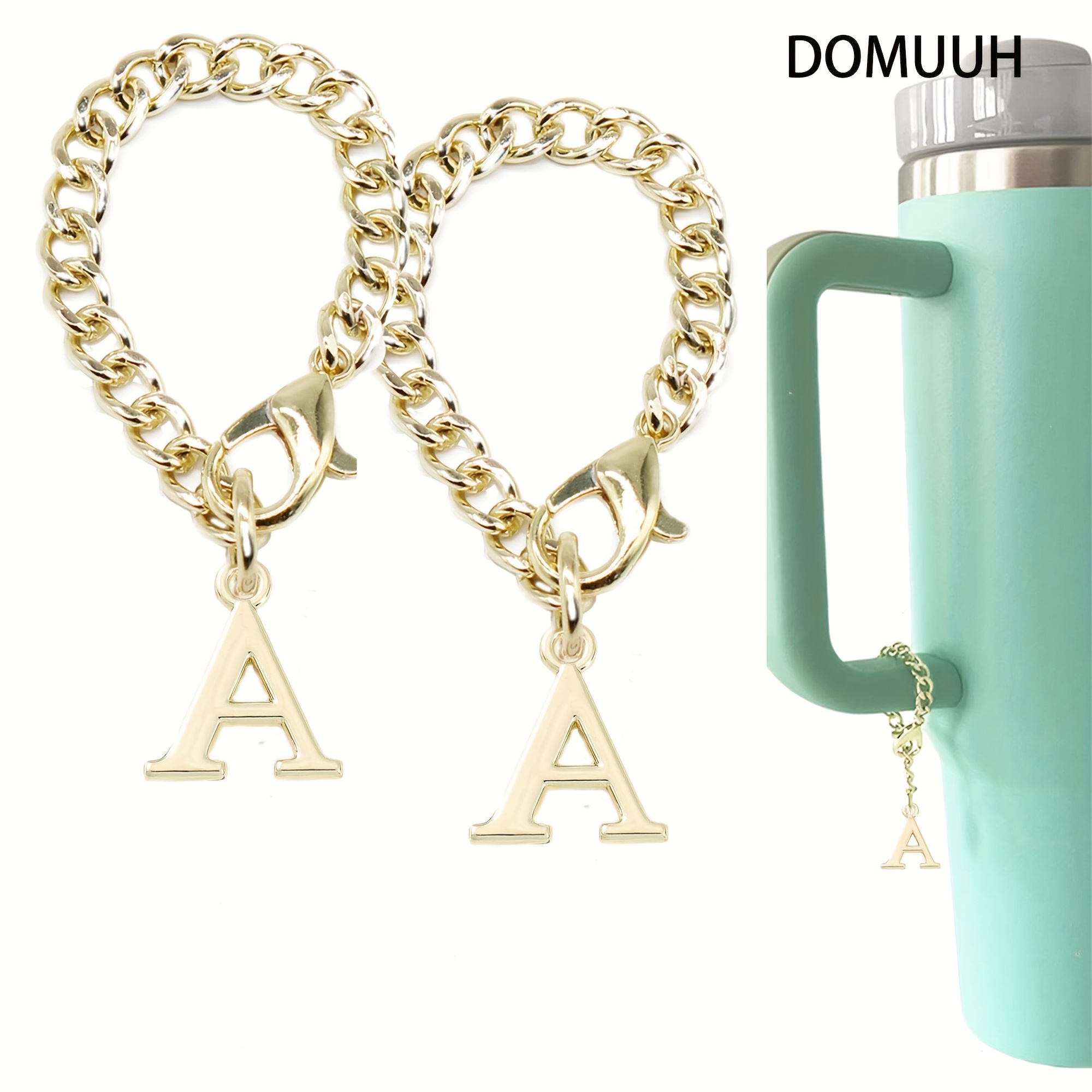 Mosey Tumbler Letter Charm Love Heart Oil-dripping A-Z Capital Letter Water  Cup Mug Handle Identification Decoration Hanging Chain Pendant Tumbler  Accessories 