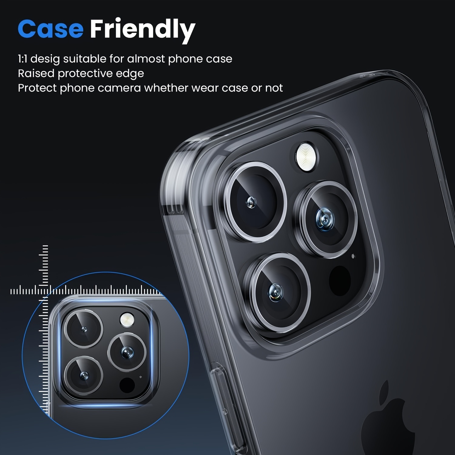 Rear Camera Lens Protector - Perfect Fit 5pcs Mixed for iPhone 16/11/12/13/14 Max/12/13 Mini Protector Set, 5 Colors: Golden, Silvery, Black, Gray, Rainbow