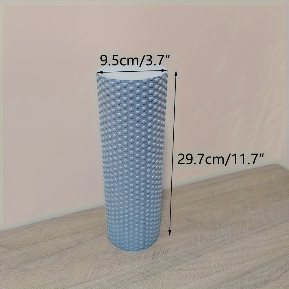 Round EVA Foam Premium Yoga Roller, Hexagonal Pattern Cylinder for Pilates Exercise, Enhanced Home Workouts - Improve Flexibility, Stretching