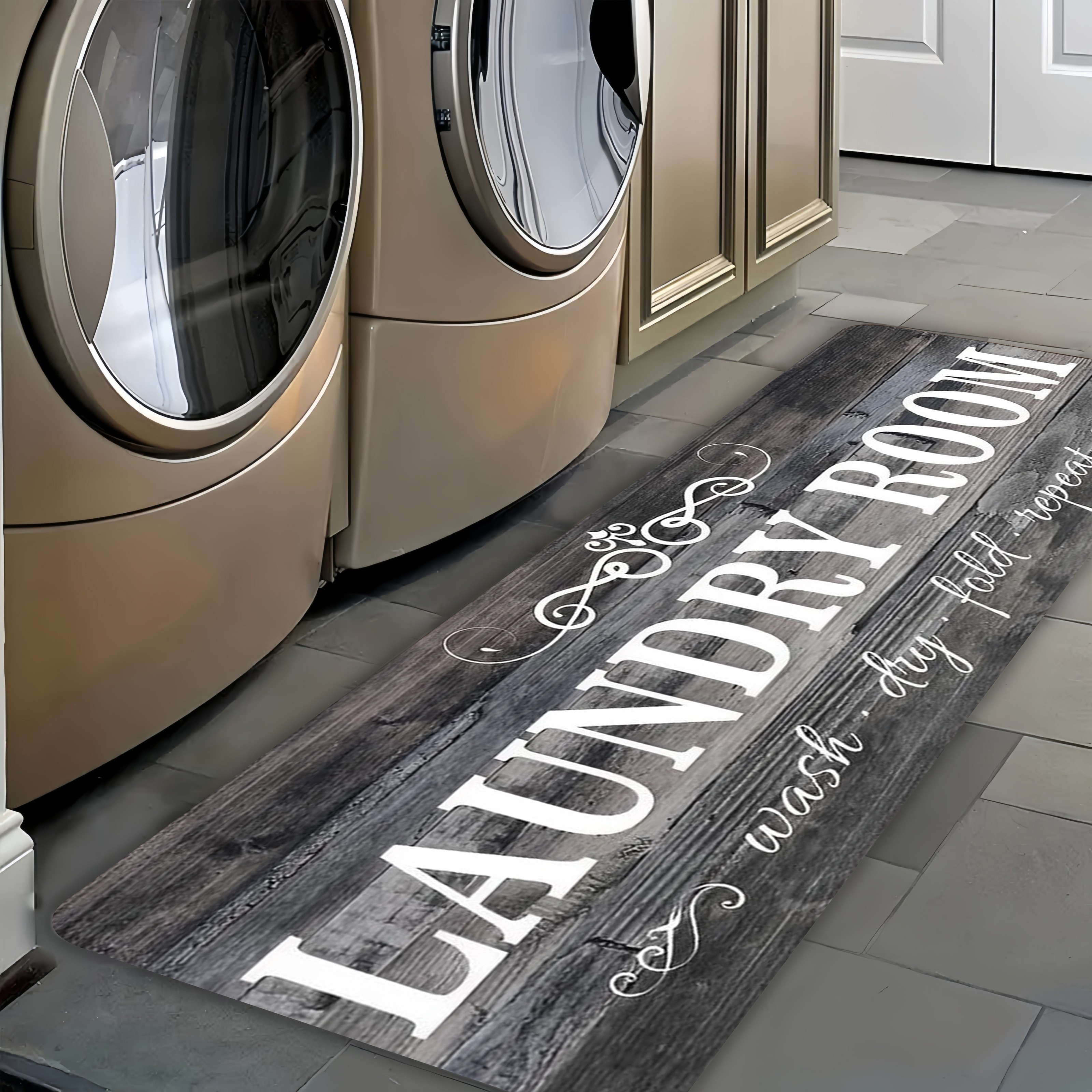 TEMU Laundry Room Wood Grain Design Pattern Laundry Room Rug, Soft Carpet, Runner Rug, For Bedroom, Machine Washable Rug For Kitchen, Hallway,