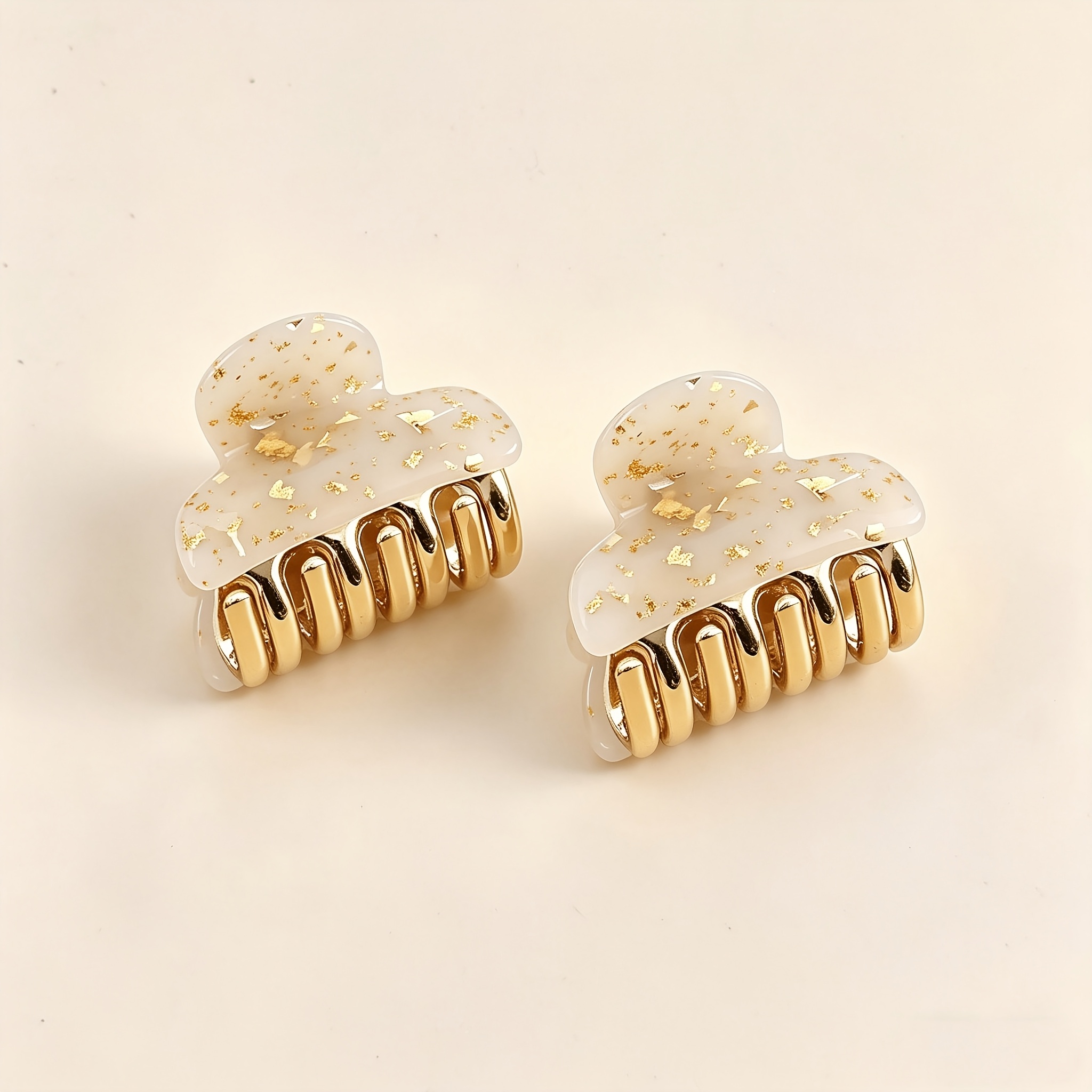 TEMU Lot de 6/2 pinces à griffes petites et translucides en acétate à paillettes, accessoires pour cheveux élégants, , et mignons pour femme, mode de