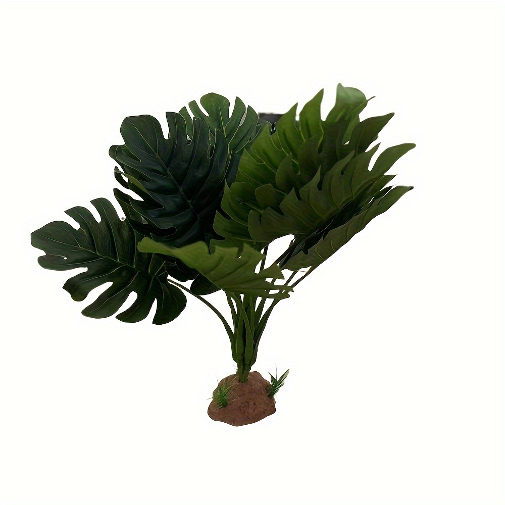 1pc * Monstera Plants, Reptile Terrarium Decor, Bearded Dragon Tank  Additions Fit * * Leopard Lizard Chameleon Ball Python Snake Frog