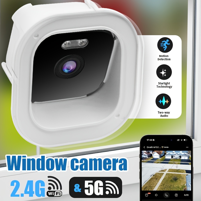 Image of Fhd 3mp Window Camera, Dual-band 5ghz And 2.4ghz Wifi Indoor Cameras For With Ai Starlight Color Night Vision, Ai Person And Motion Detection, Easy And , 24/7 Recording