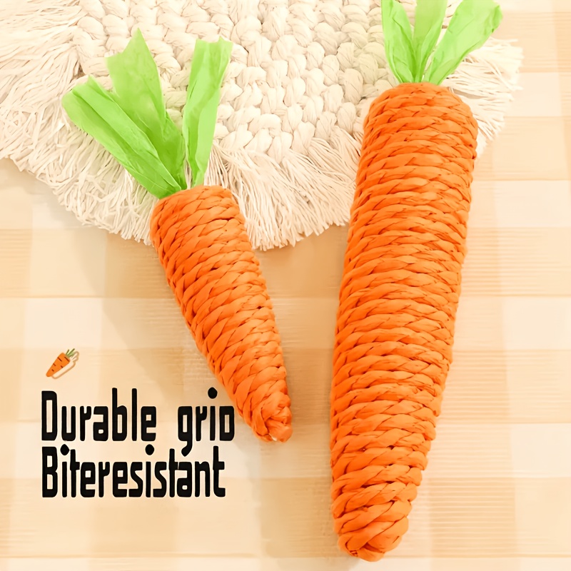 2pcs carrot cat chew toys suitable for all breeds kittens sisal fiber paper rope with chewable teething claw sharpening scratch resistant kitten safe suitable for indoor use   play for tabby   rewarding toys Product details 9