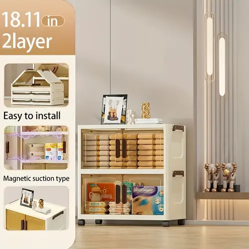 2 3 4 5layers stackable storage bins with rolling drawers space saving storage cabinet storage box foldable design for easy closet book organization open can store clothes home office outdoor foldable container trunks