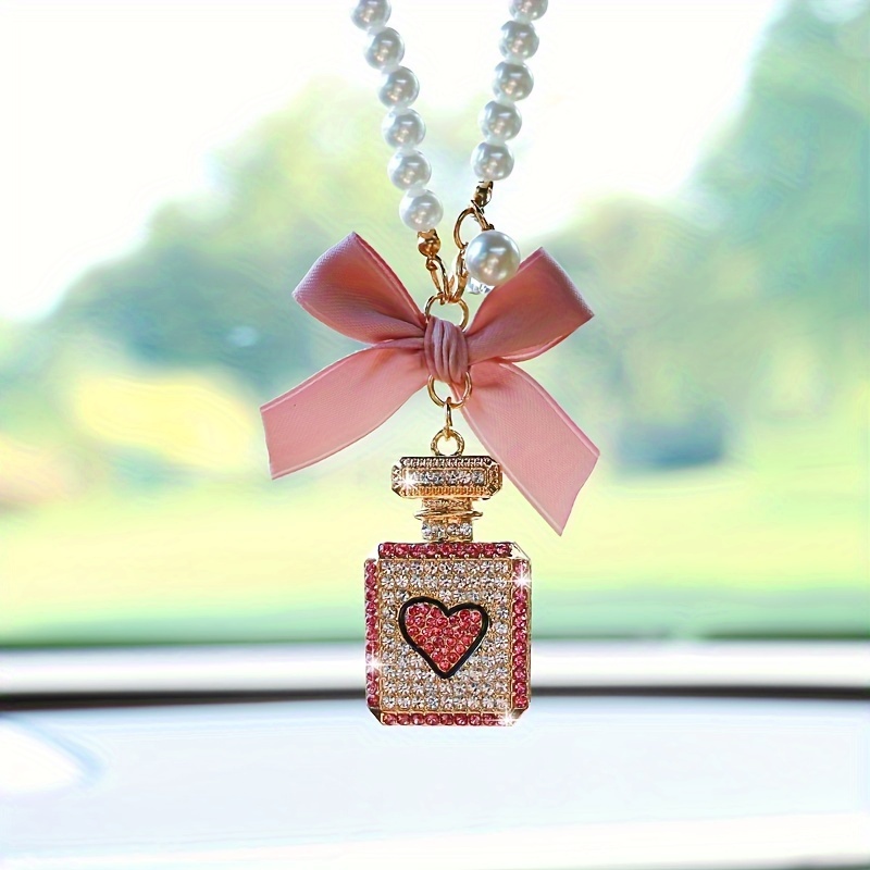 fashion bow perfume bottle car interior ornament exquisite   rearview mirror hanging car accessory Product details 1