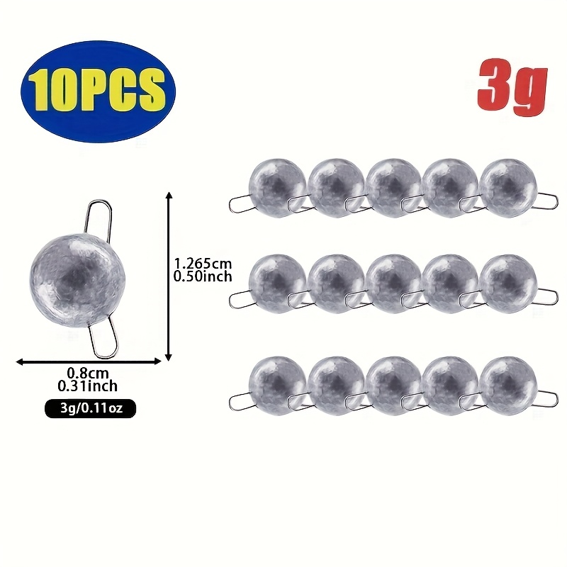 10pcs Set Of 3g Weight Rotating Lead Sinkers - Big-eared Monkey-shaped Fishing Weights | Heavy-duty Lead Sinkers Suitable For And Trout