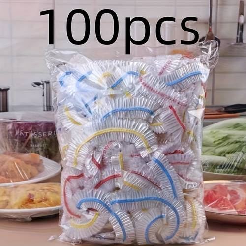 elastic food storage covers reusable stretchable bowl lids for fresh keeping multi purpose food contact safe multiple sizes for pots bowls cups 100 300 pack