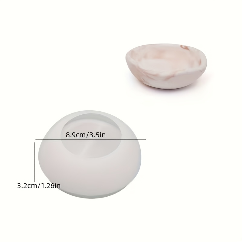 TEMU DIY Harz-Silikonform, unregelmäßige Mini-Schüssel-Silikonform, Gips-Kerzenbecher-Ornament, spiegelglänzende Harzform