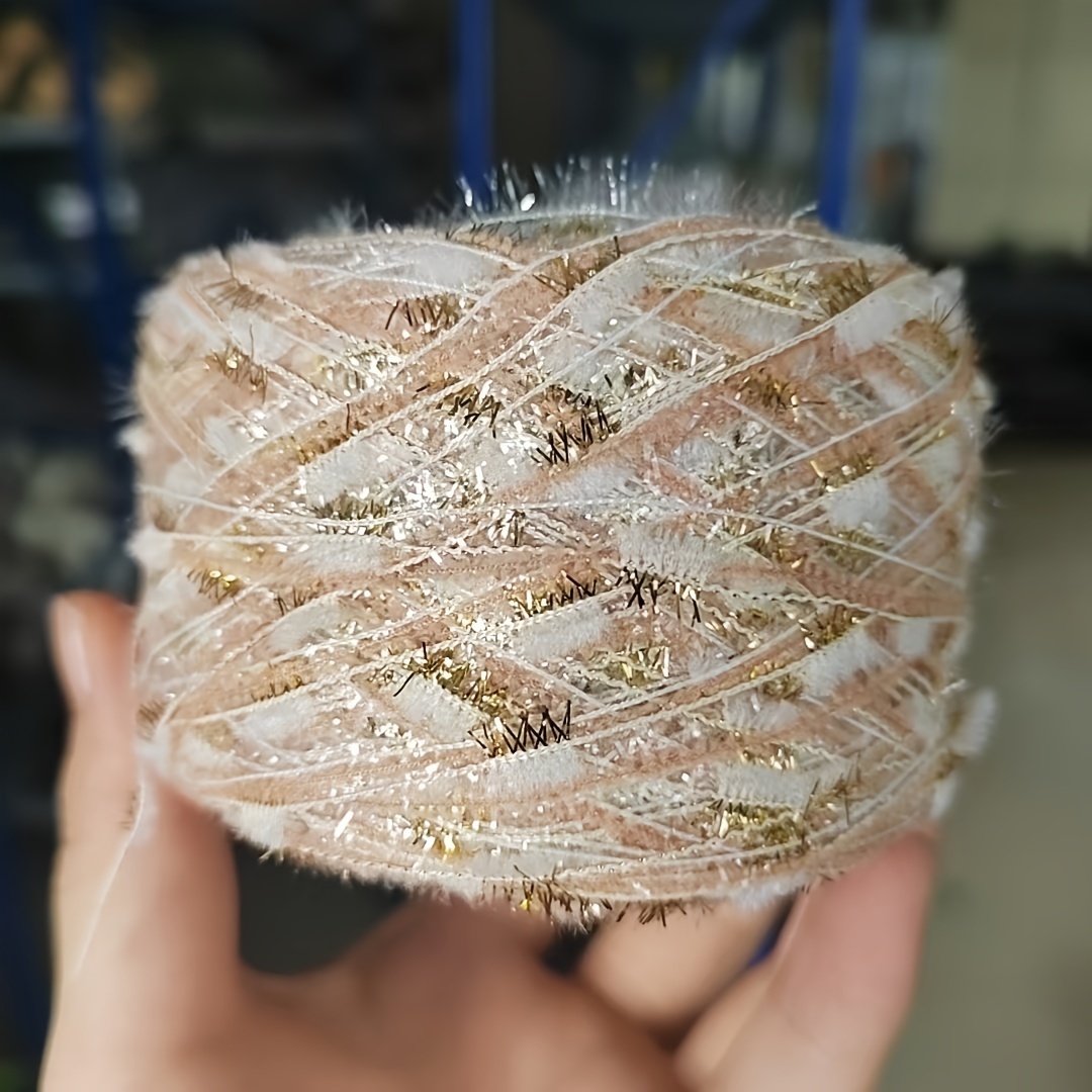 Image of 50 Grams Of Small Nylon Hand-mixed Yarn, Sequined Fancy Toothbrush Yarn, Multi-strand Thread For Additions Like Hair Clips, Knitting Yarn For Sweaters, Hats, And Slippers, Handmade Gift Yarn