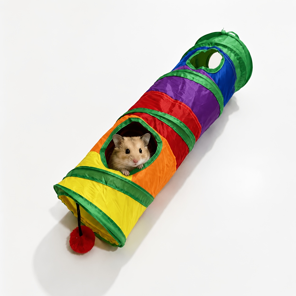 TEMU Foldable Small Pet Tunnel With Crinkle Sound And Hanging Ball, 15cm Diameter Play Tunnel For Hamsters, Dwarf Rabbits, Guinea Pigs, , And Small