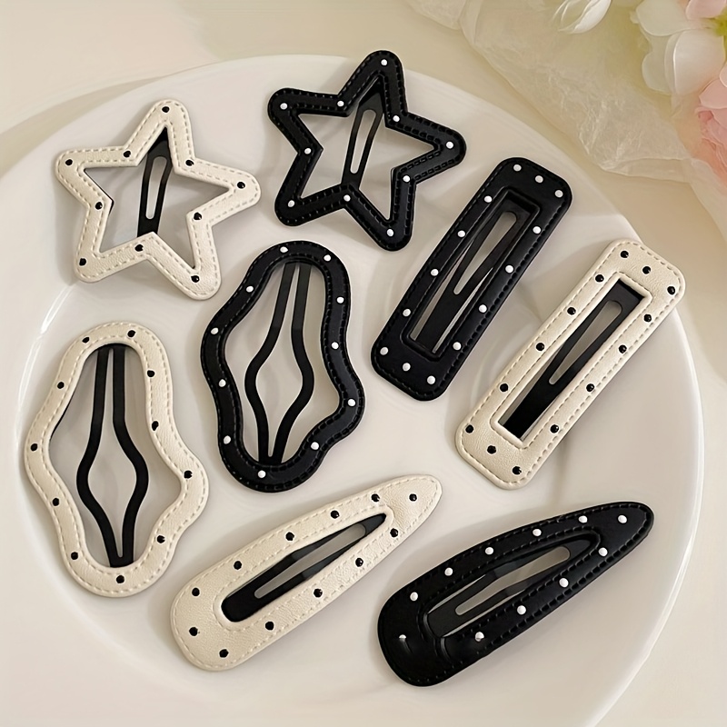E-shop 8 Stück Temperament Polka Dot Wolke Fünfzackiger Stern Haarnadel Seitenschlitzclip, Neuer Damen Stirn Seitenscheitel Clip Kopfschmuck Rücken des
