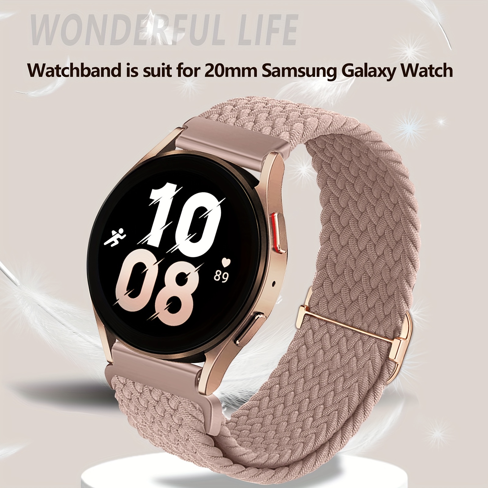 

1 Pack Braided Band, Compatible With Samsung Bands 40mm 44mm/active 40mm/ 41mm/galaxy Watch 42mm/gear S2/galaxy Watch 4 5 6fabric 20mm Wristband