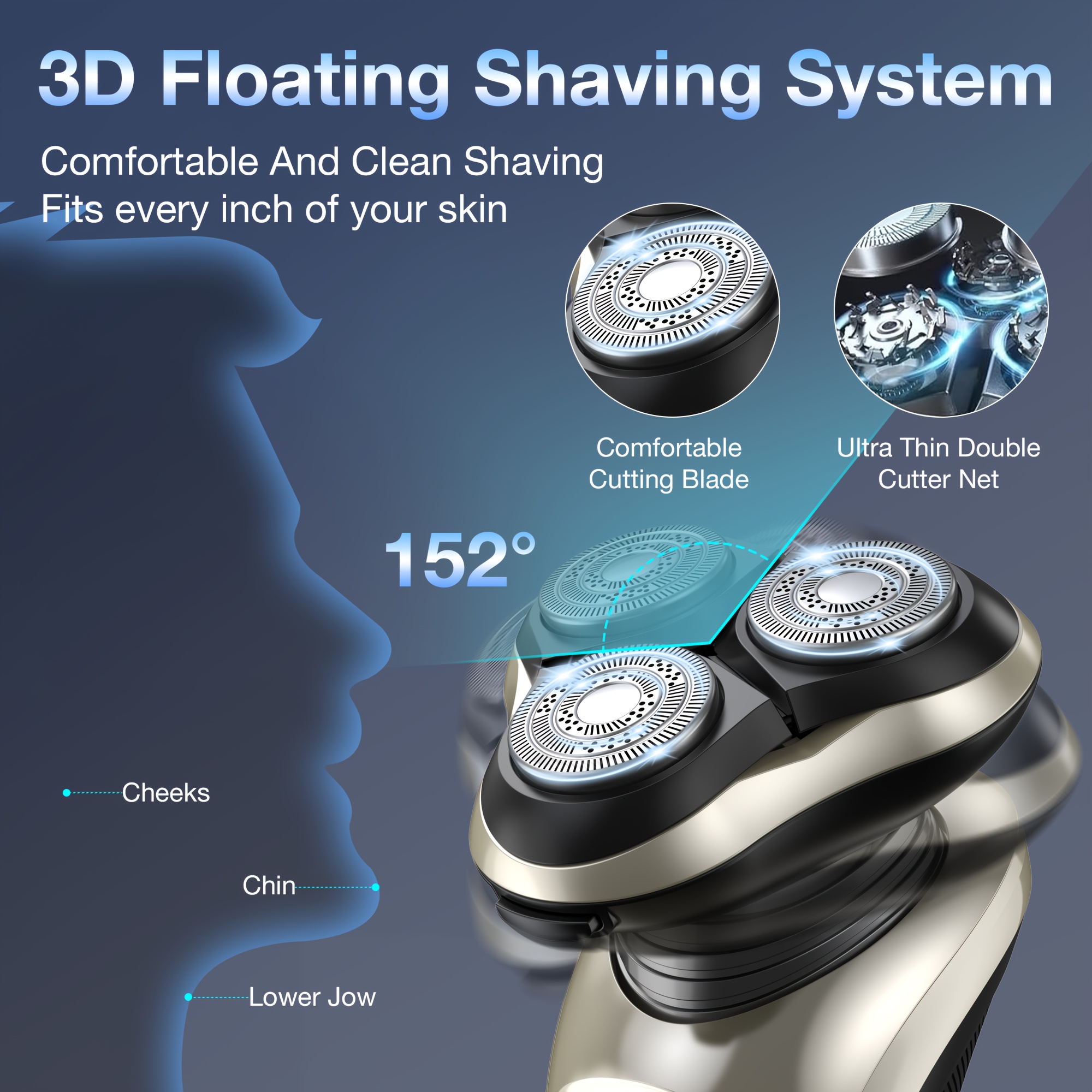 MOOSOO Men'S Advanced Electric Shaver - Wet/Dry | for smart LCD Display, Precision Trimmer, Quick 5-Minute Charge, Includes Stylish Clean Charge Station | Perfect Gift for Dad & Grooming Enthusiasts, Stainless Steel Blades, USB Charging