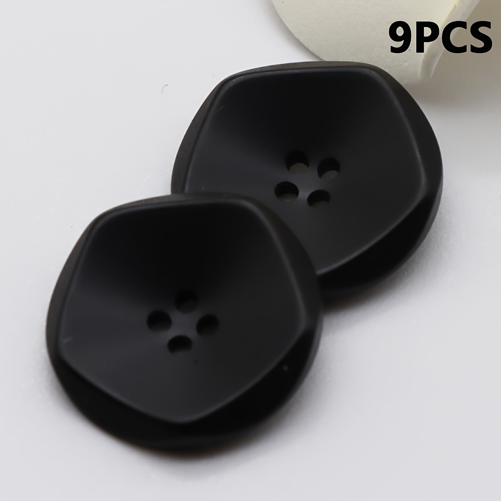 Image of 9pcs Set Of New High-end Rhombus Resin Buttons, Colorful Versatile Suit Decorative Buttons, Suitable For Coats, Jackets, Trench Coats, Pajamas, And Other Garments