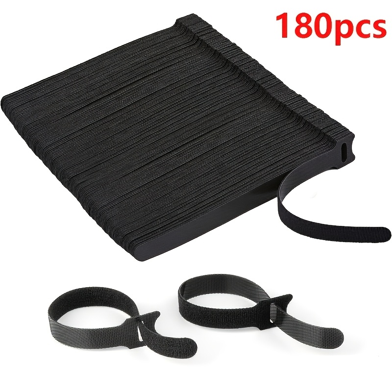 TEMU 180pcs Reusable Cable Ties With Hook And Loop, Adjustable 7.87 Inch Cable Management Wire Ties Cable Straps For Organizing Home, Office And Data