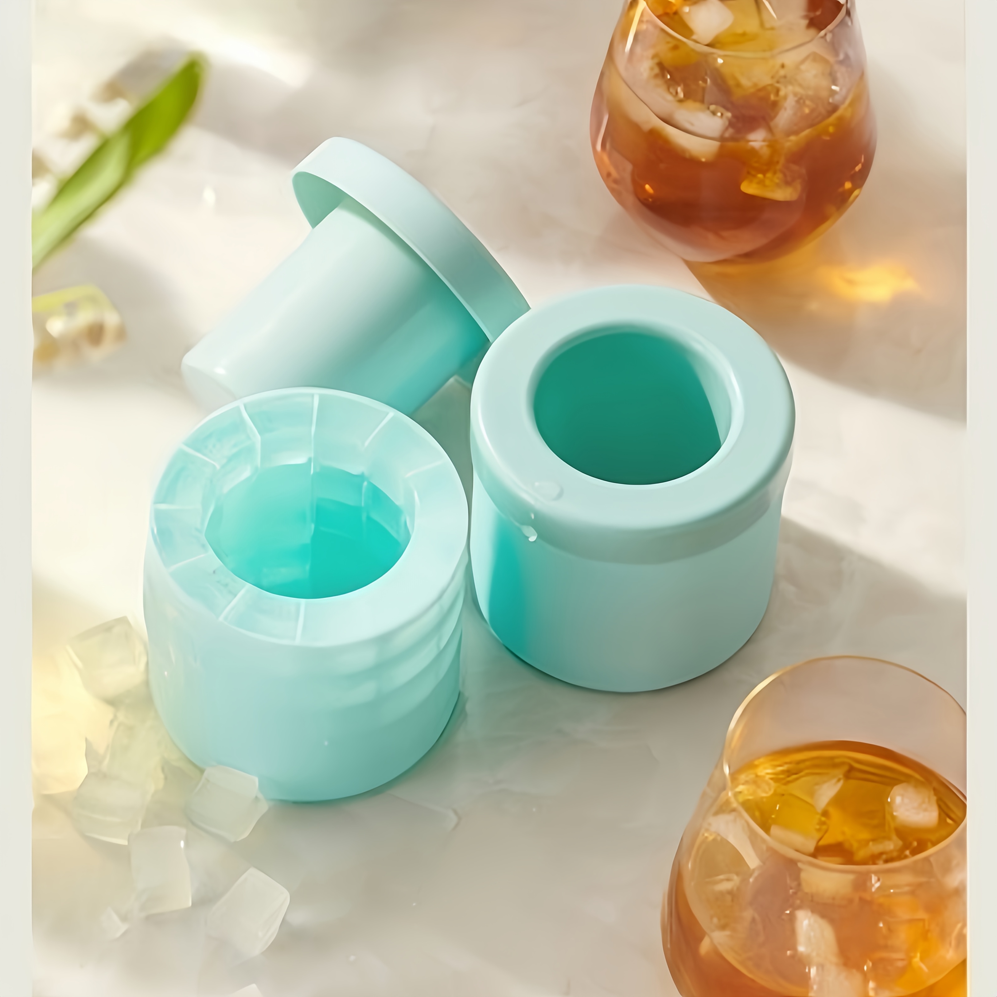 1pc Quick Freeze Silicone Ice Cube Trays - Easy to Use, Durable Plastic Molds for Perfectly Shaped Ice, Ideal for fruit juice, Ice Buckets & Cylindrical Cups, fruit juice Accessories,Suitable for Thanksgiving, Halloween, Christmas