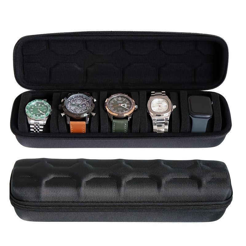 Étui De Voyage Pour Montres - Organiseur 5 Emplacements - Noir En EVA - Neuf Avec Étiquettes - 34.5x10.6x8.5 Cm