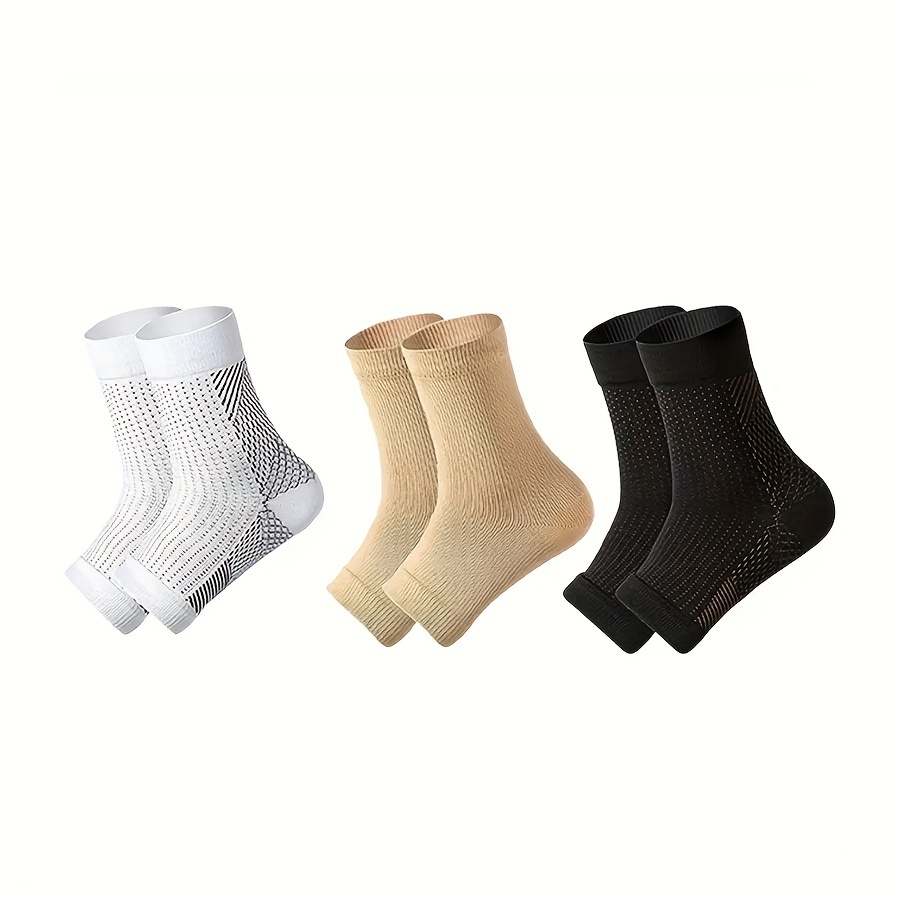 TEMU 3 Pairs Ankle Compression Sleeve Open Toe Compression Socks For Outdoor Running Cycling Rock Climbing And Hiking Cycling