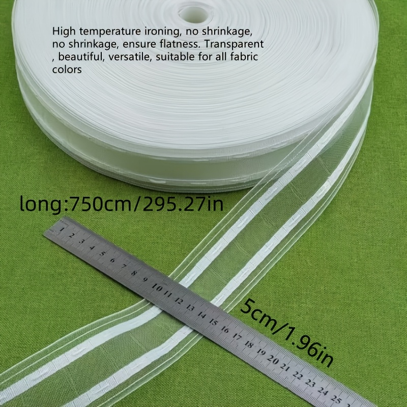 TEMU 1.96x295.27 Inch Heavy-duty Transparent Nylon Curtain With Built-in Positioning Line & Hook Pocket - -resistant Lanyard Suitable For Window