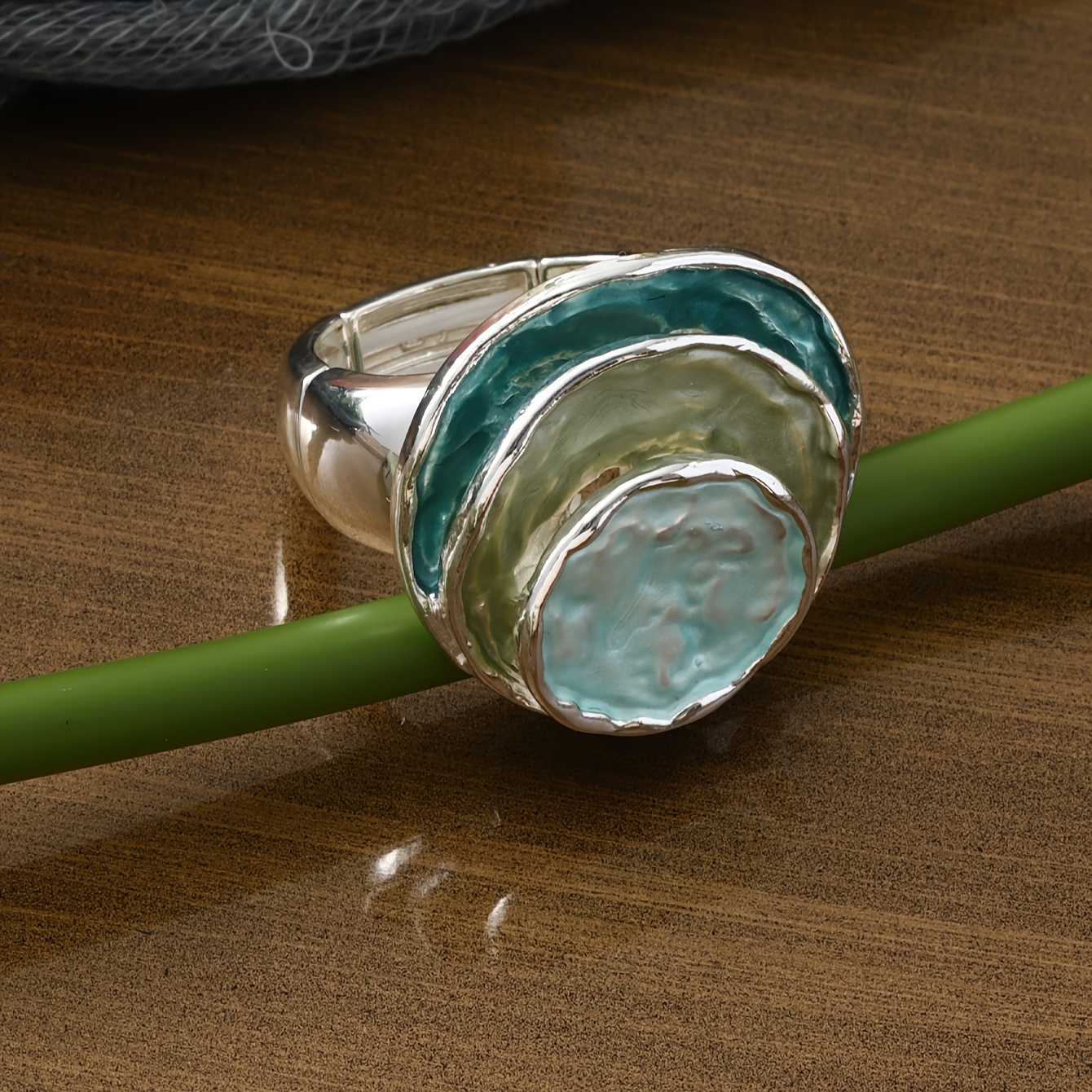 Women's Thin Paint Enamel Zinc Alloy Round Decorative Ring