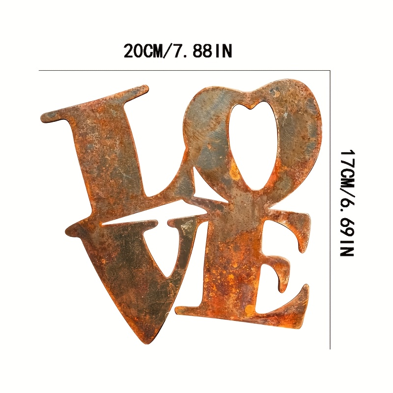 Image of 【2d Flat】 [2d Flat] A Vintage Rust-colored Heart-shaped Iron Ornament, A Romantic Gift For Valentine's Day, Suitable For Outdoor And Tabletop Settings