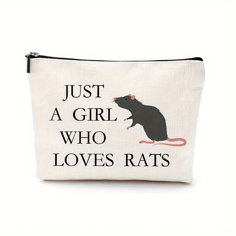 

Cosmetic Pouch - Linen Makeup Bag For Women & Teen Girls, Funny Rat Themed Gifts, Novelty Rat Appreciation Toiletry Organizer For , Sisters, & Rat Enthusiasts, Suitable For 14+