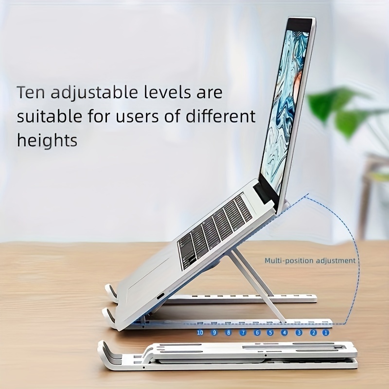 

Adjustable Laptop Stand, Portable Folding Notebook Riser, Multi-angle And Height Adjustable, Abs Material, For 10-17 Inch Laptops