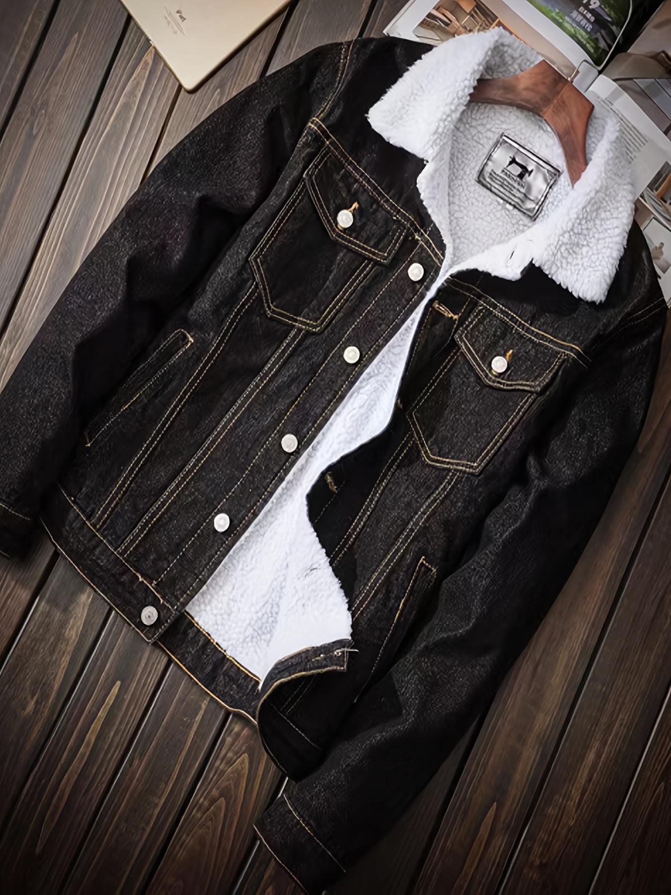 herren jeansjacke style gefüttert dicker Temu Switzerland