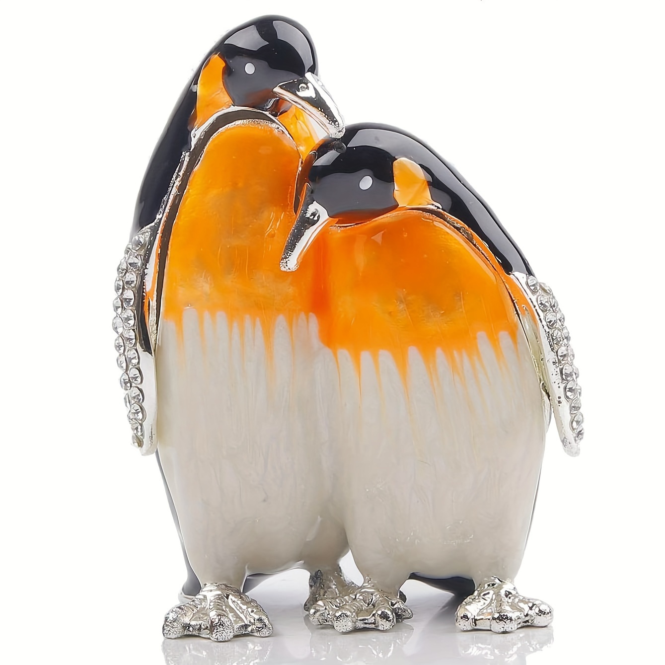 

enamel Penguin Jewelry Trinket Box - Decorative Animal Figurine Ring Holder Craft Ornament, Perfect Gift For Home Decor