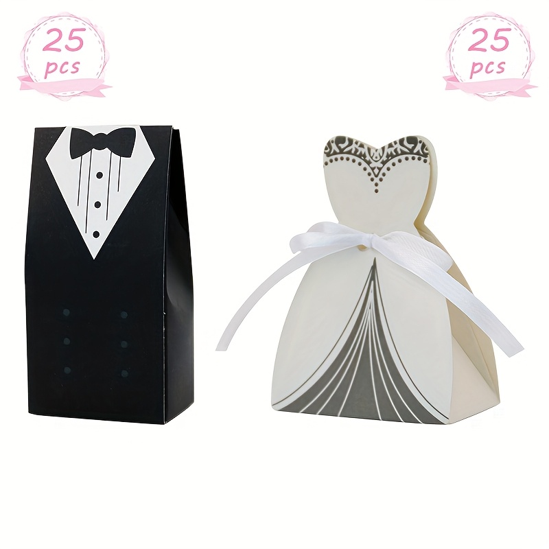 E-shop Geschenk für Sie/Ihn 50 Stück Elegante Hochzeitsgeschenkboxen mit Band - für , Partydekorationen & Geschenke