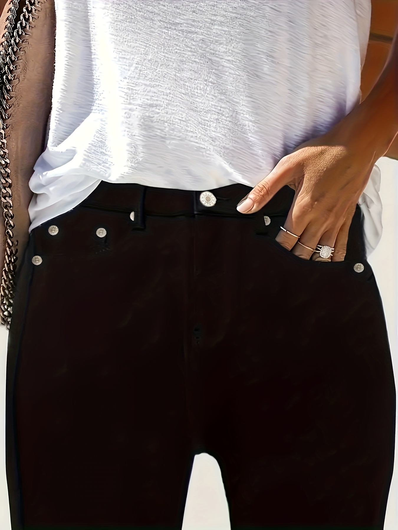 dhorizon women's plus size black skinny jeans high stretch Temu