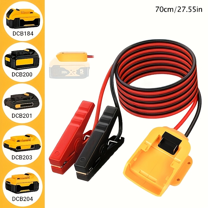 TEMU Cables With Adapter, Compatible With 18v/20v Dcb Battery Jump Starters And Portable Car Battery Packs. Jumper Cables And Battery Not Included
