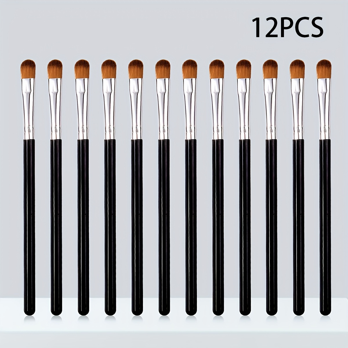 Image of 12pcs Professional Makeup Eyeshadow Brush Set, Including Brushes For Eye Makeup Application, Under-eye Highlighting, Foundation, And Concealer, Versatile Tools For Beginners In Beauty