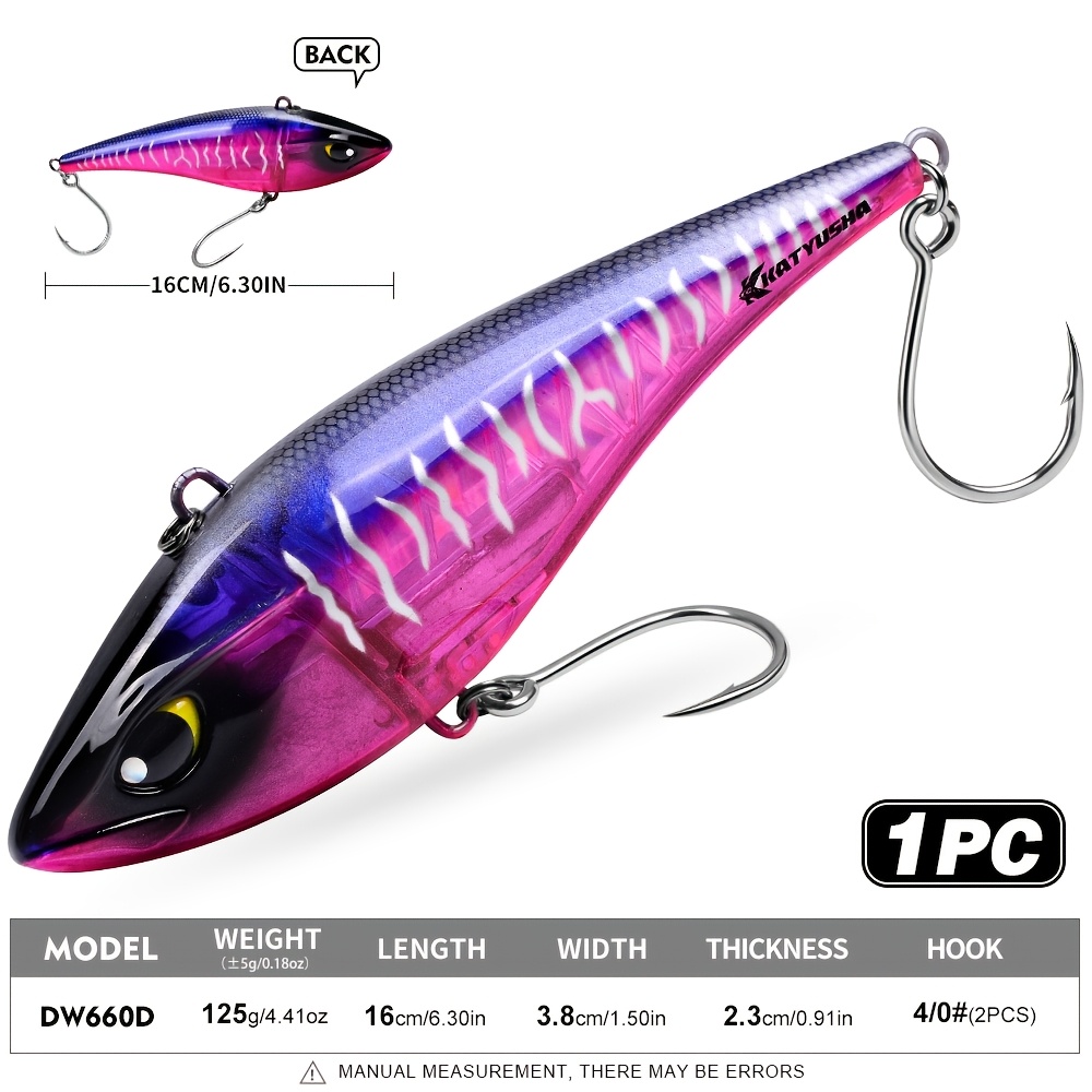TEMU 1pc Vib Series Sinking And Floating Lures - 5.31 Inch/6.30 Inches, Multiple Colors Available For . Fishing Lures