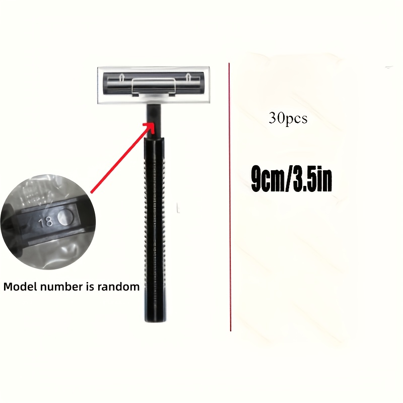 [disposable | Reusable] 30 Disposable Razors For Men | Reusable Plastic Handle, Individually Wrapped | Ideal For Travel And Hotels, , Model Number Is Random