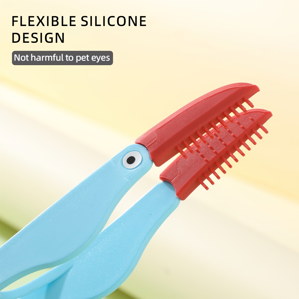 1pc gentle dog eye comb - escova de silicone para remover manchas de lágrimas de animais de estimação com   vermelhas e  , design ergonómico para um    , sem necessidade de energia, ferramentas de   para cães, ferramenta de   elegante, ferramenta de   durável Detalhes do produto 2
