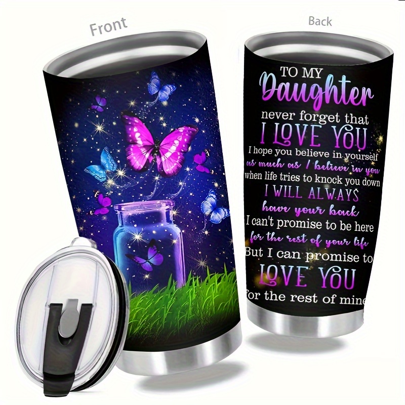 

Cherished Daughter 20oz Tumbler Mug - Perfect Birthday, Valentine's Day Gift From Mom | Durable 304 Stainless Steel