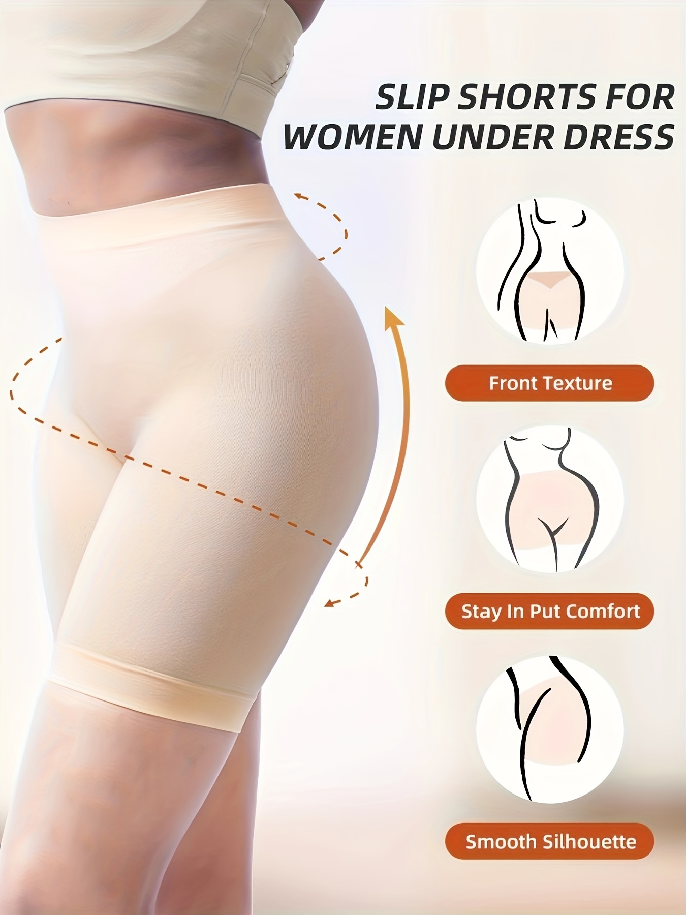 Conjunto de 3 calzones de cintura alta para mujer, ideales para usar debajo  de vestidos. Estos calzones sin costuras ayudan a prevenir el * entre l