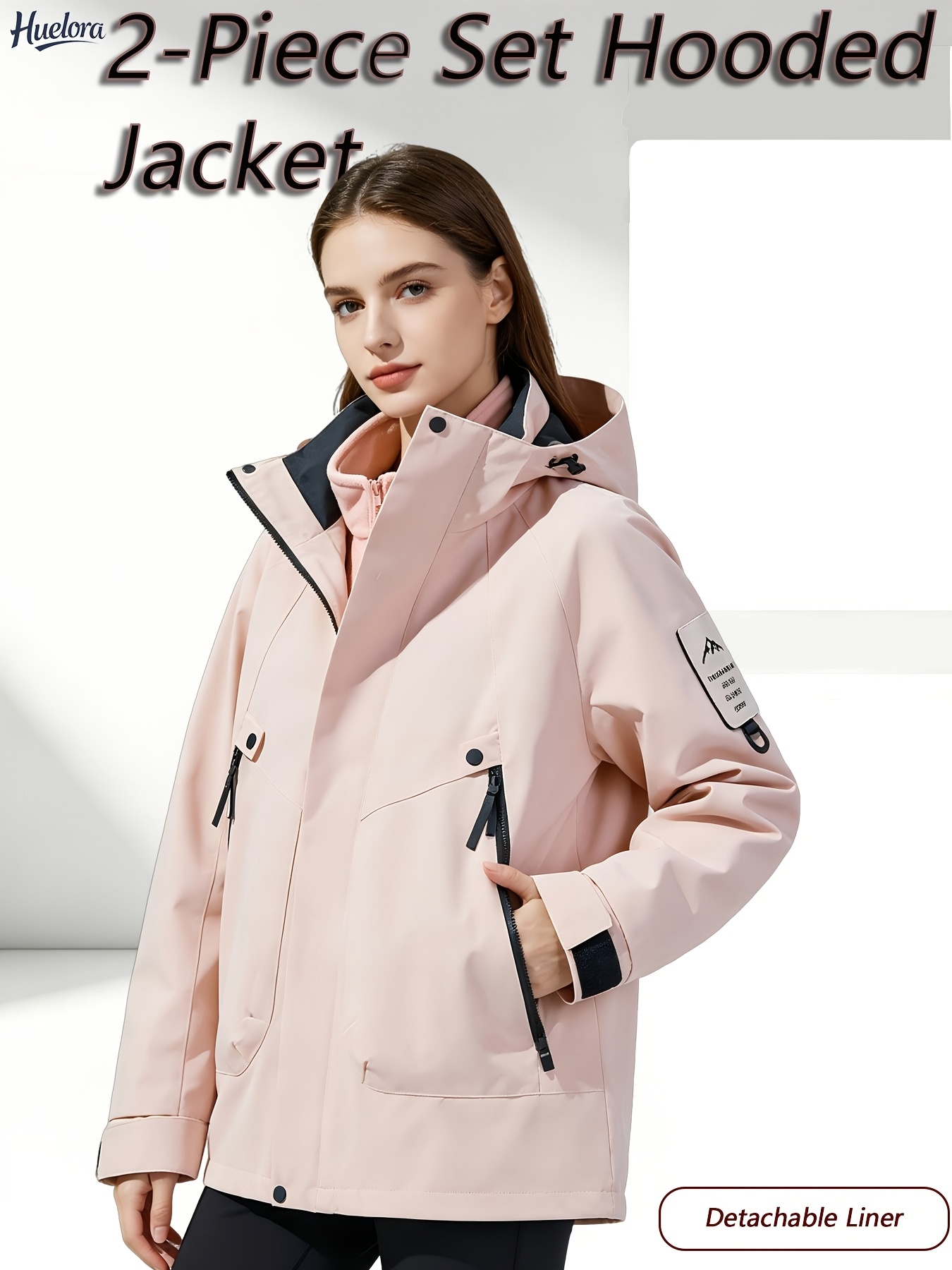 Men's 3-in-1 Jacket, High-End Solid Color Detachable Liner Set