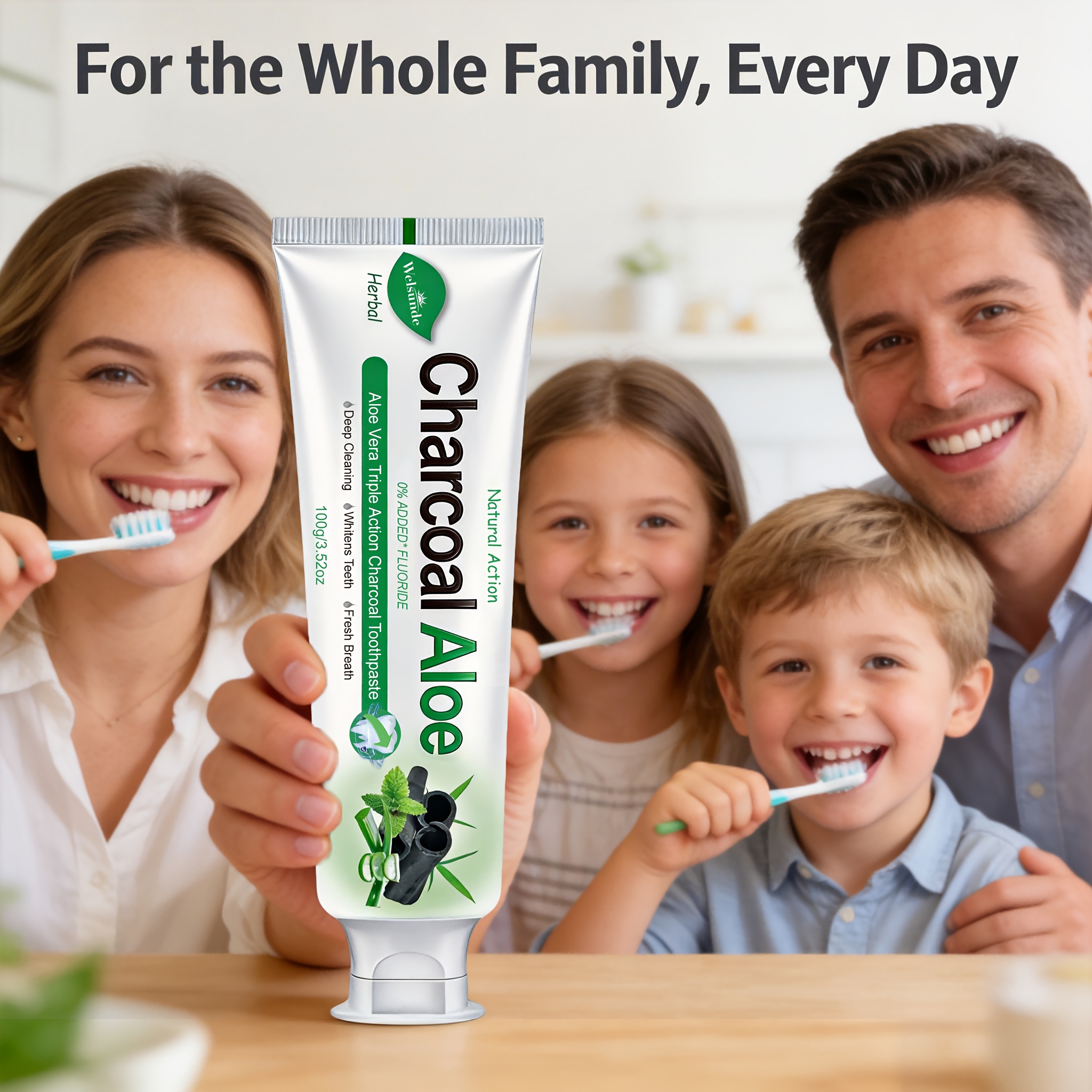 Natural Activated Charcoal Aloe Vera Triple Toothpaste