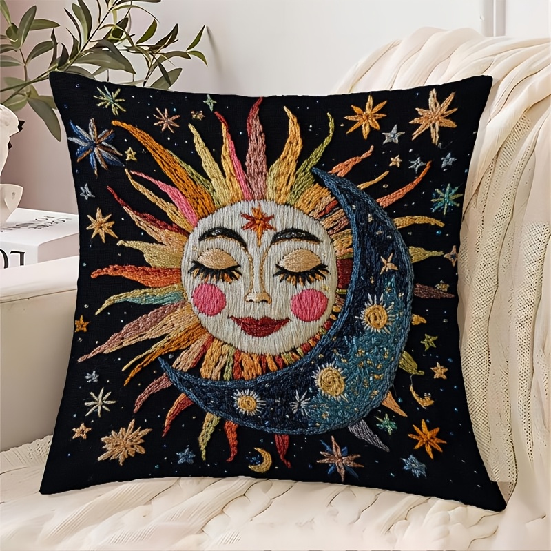 

1pc Pillow Cover - Vibrant Design, Super Soft Polyester Short Plush, 18x18 Inches, Zipper Closure, Machine Washable - Ideal For Living Room, Sofa, Bedroom Decor (no Insert)