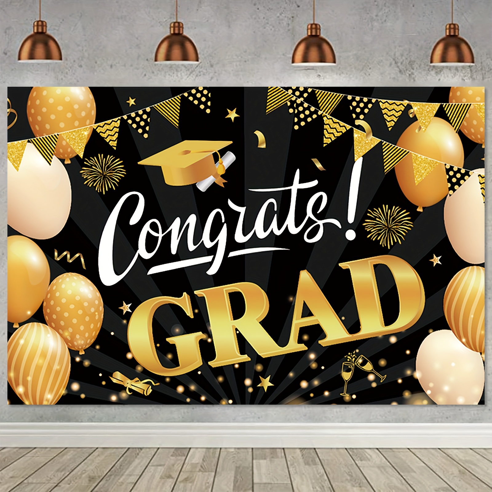 1pc, 5*3ft Graduation Season 2024 Graduation Party Background Black ...