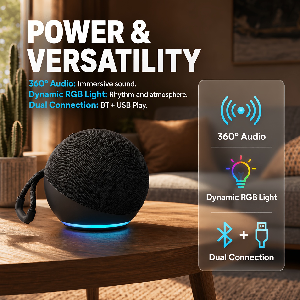 bocina portátil de  , bocina inalámbrica,   reproducción inalámbrica, reproducción usb, iluminación rgb, bajos potentes, sonido estéreo fuerte, diseño compacto, batería de 500 mah, se   con teléfonos celulares/tabletas, ideal para el hogar, el carro 7