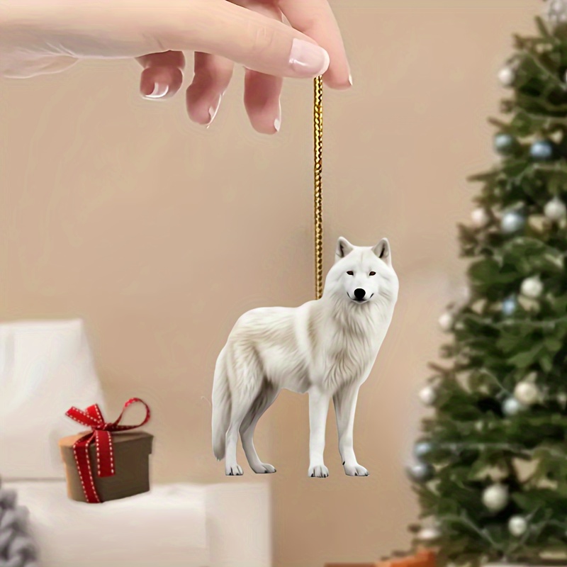 

1pc Christmas Wolf Decoration - Multifunctional Hanging , Suitable For Car , Keychain And Decoration Accessories