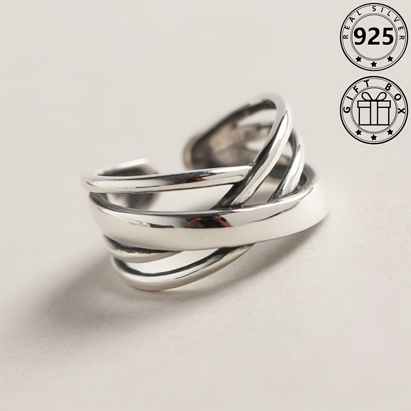 

Bague En Argent Pur 925 Avec Un Design Original Et Creux, Idéale Pour Décorer Vos Doigts, Livrée Avec Une Boîte Cadeau