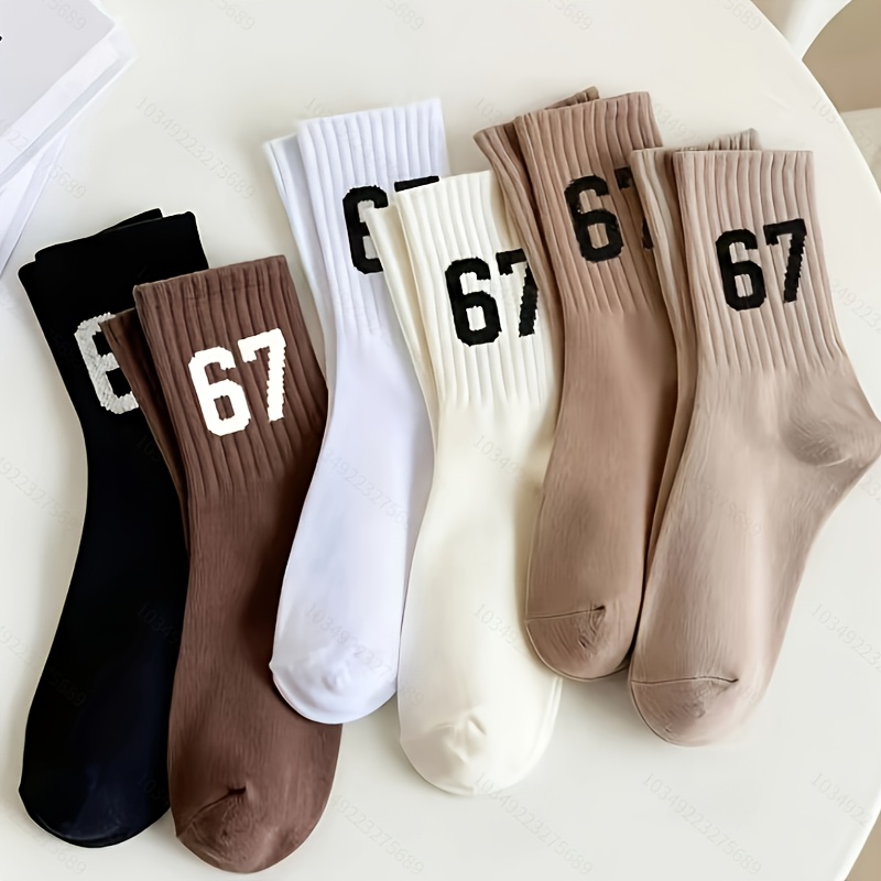 Image of 5/6 Pair Of Boys' Socks With Number 67